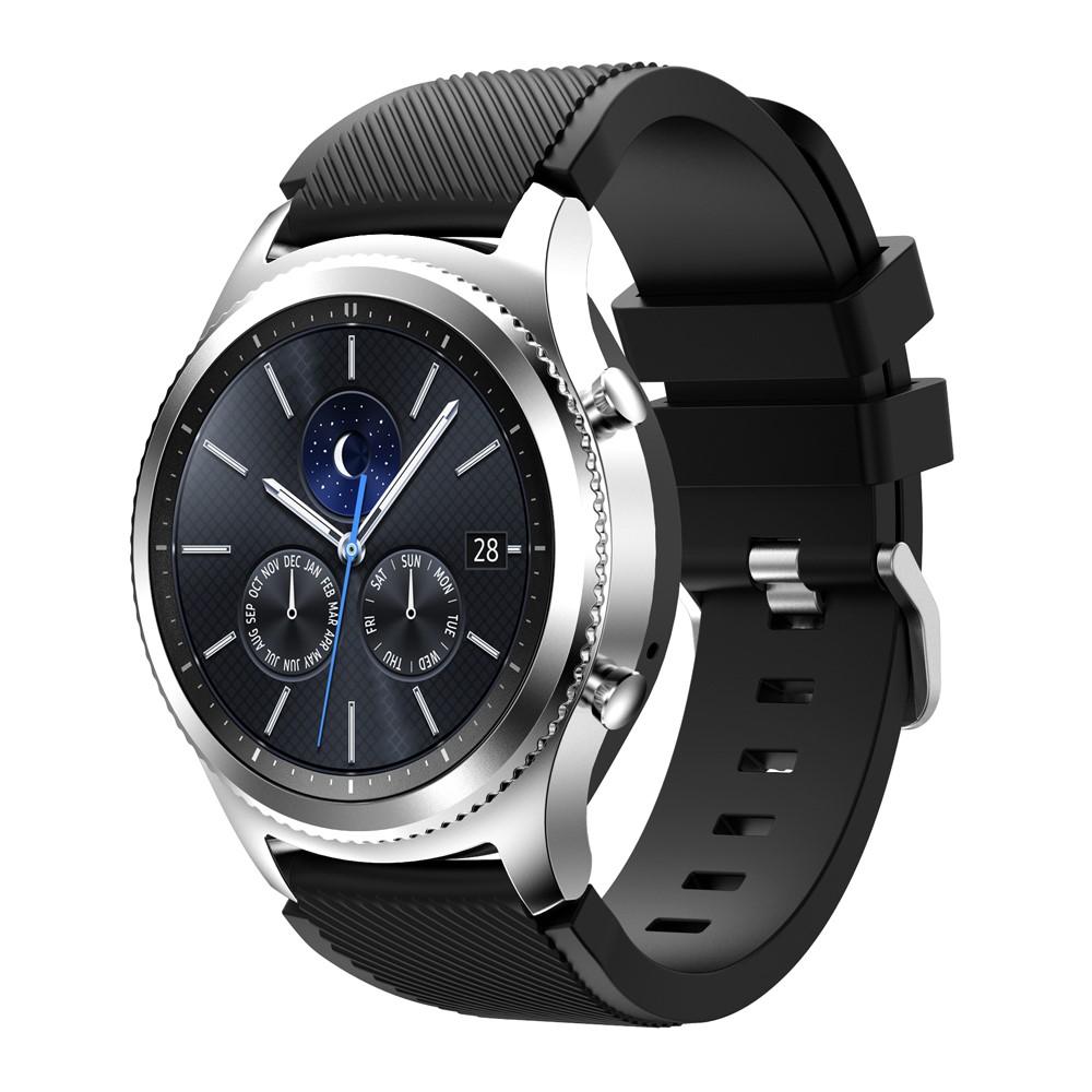 Silikoniranneke Samsung Gear S3 Classic/S3 Frontier musta