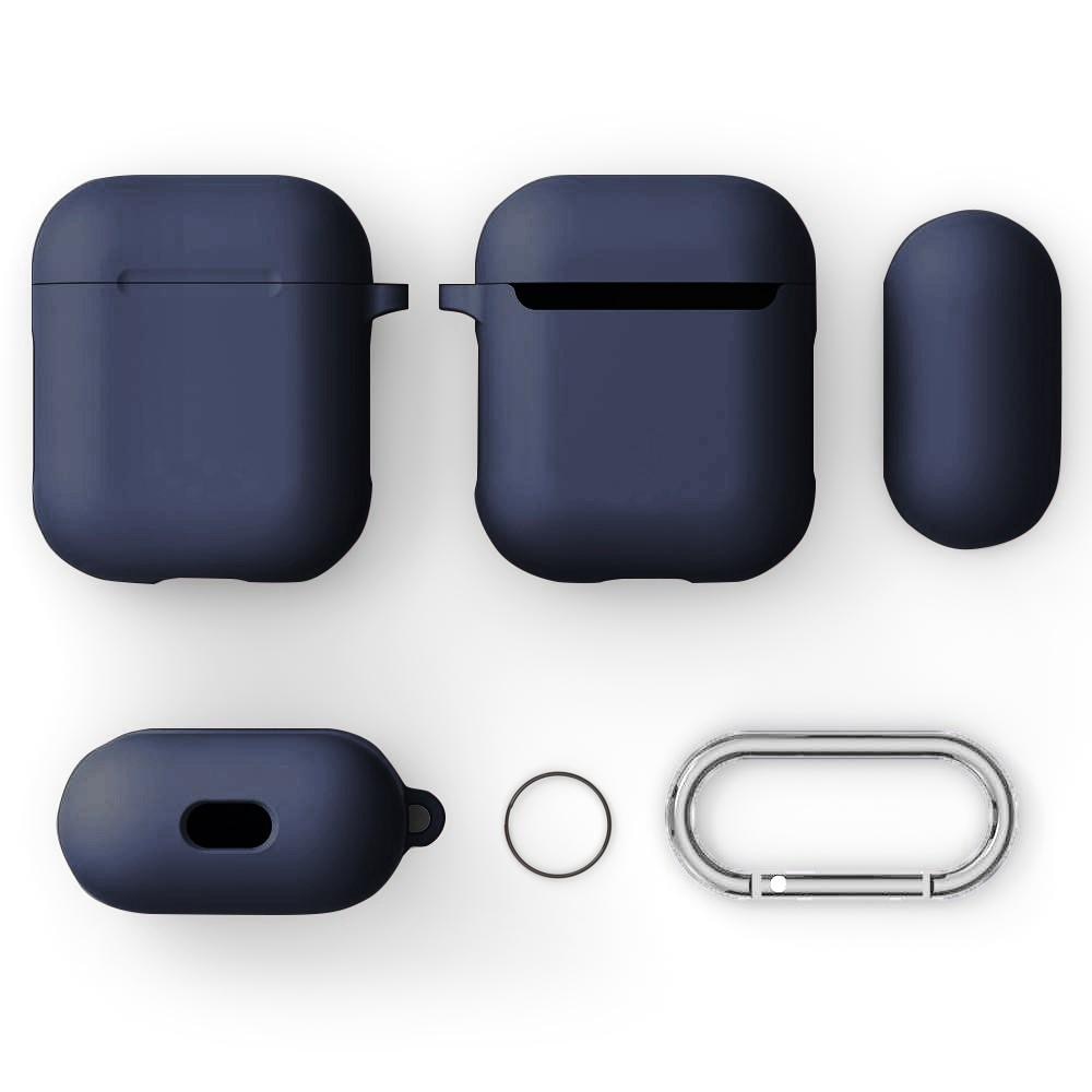 Silikonikotelo karabiinilla Apple AirPods sininen