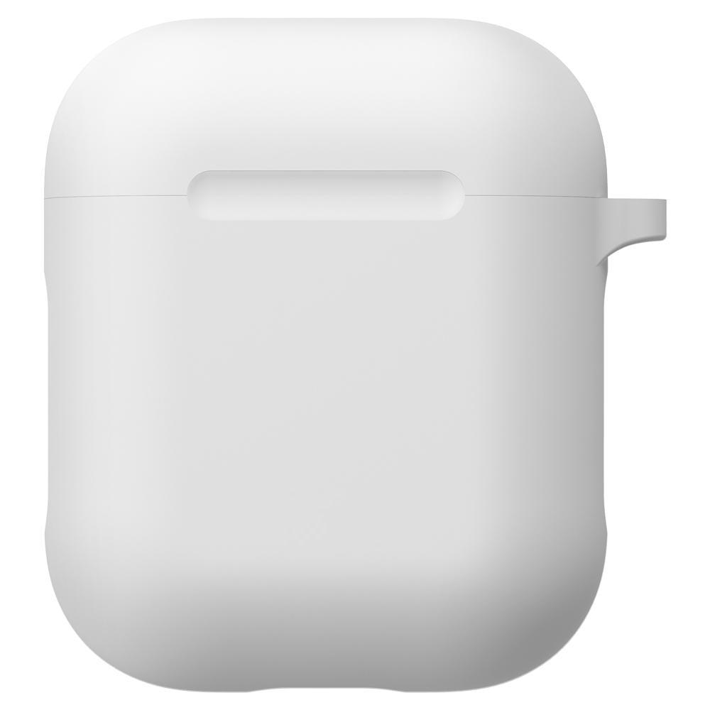 Silikonikotelo karabiinilla Apple AirPods valkoinen