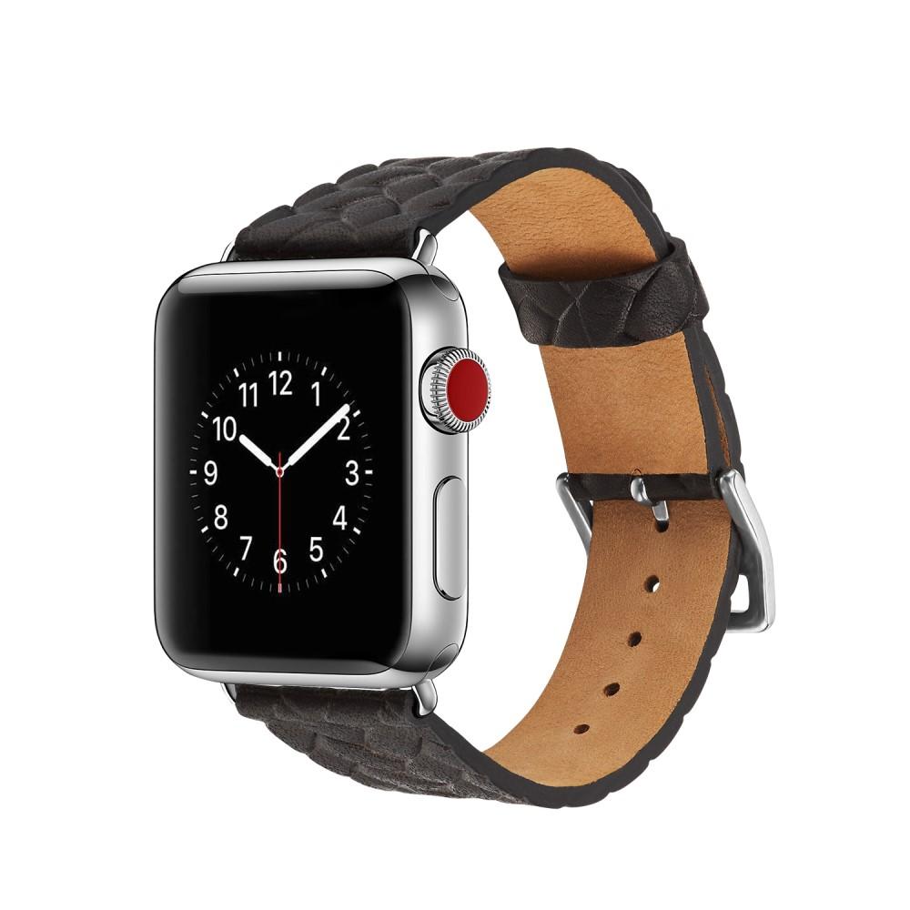 Apple Watch SE 44mm Woven Leather Band musta