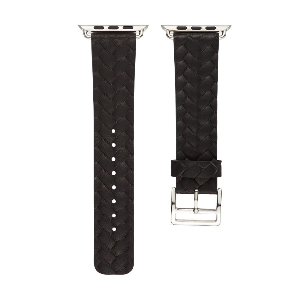 Apple Watch 41mm Series 9 Woven Leather Band musta