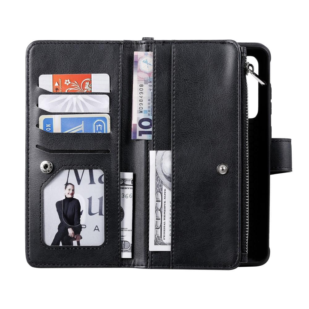 Zipper Magnet Wallet Galaxy S20 Ultra musta