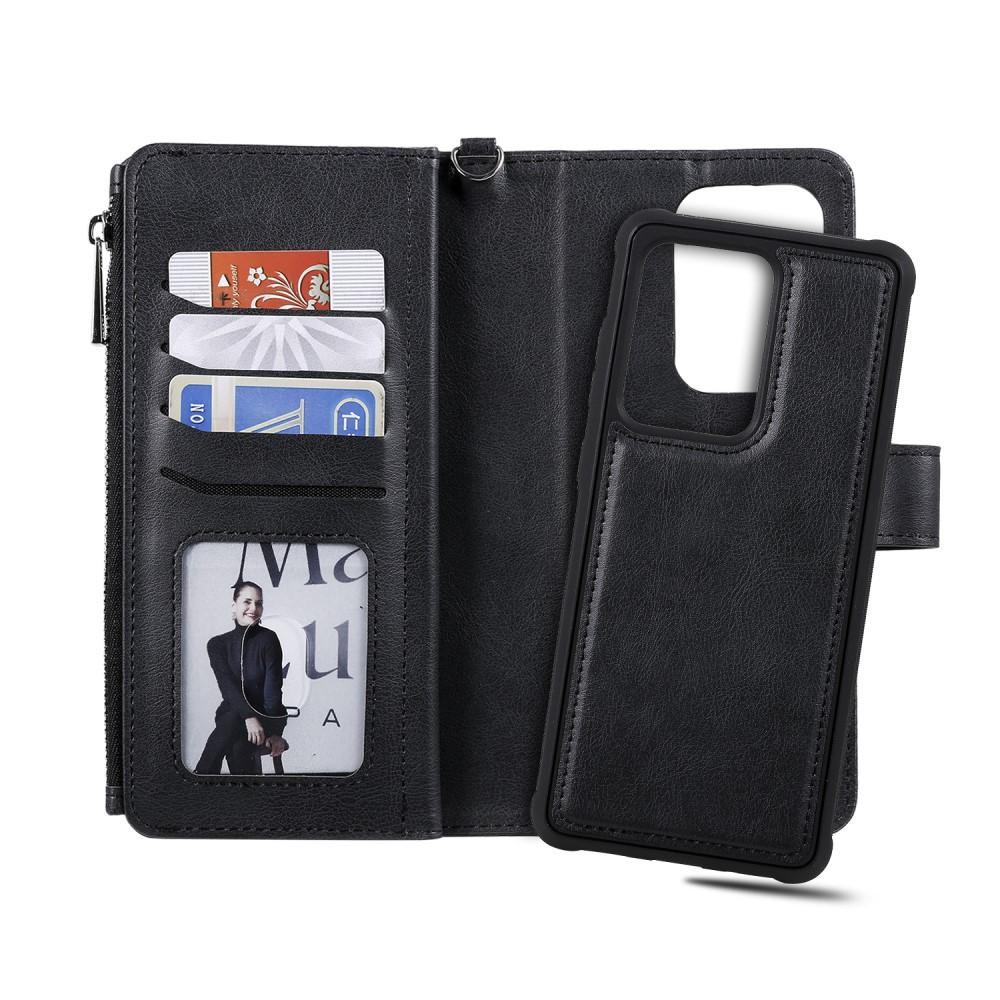 Zipper Magnet Wallet Galaxy S20 Ultra musta