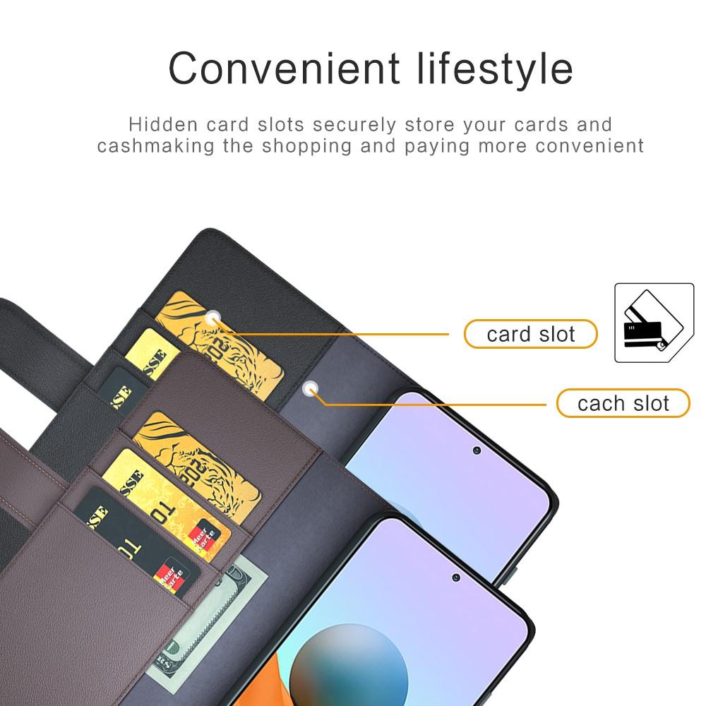 Aito Nahkakotelo Xiaomi Redmi Note 10 Pro Ruskea