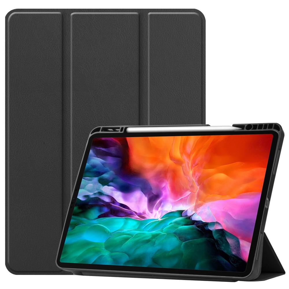 Kotelo Tri-fold Kynäpidikkeellä iPad Pro 12.9 5th Gen (2021) musta