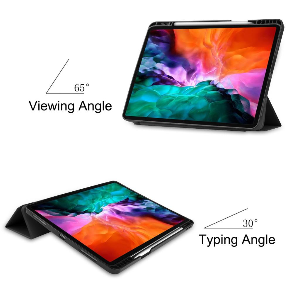 Kotelo Tri-fold Kynäpidikkeellä iPad Pro 12.9 5th Gen (2021) musta