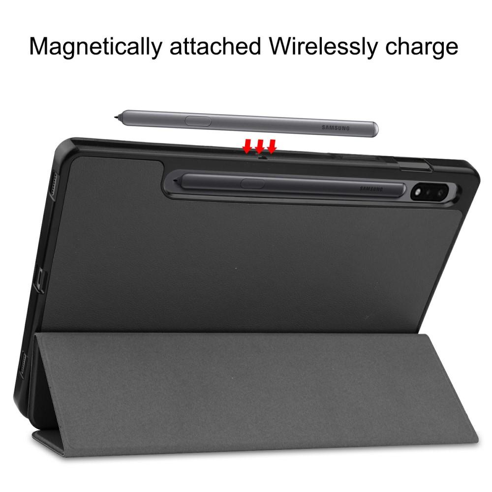 Kotelo Tri-fold Kynäpidikkeellä Galaxy Tab S7/S8 musta