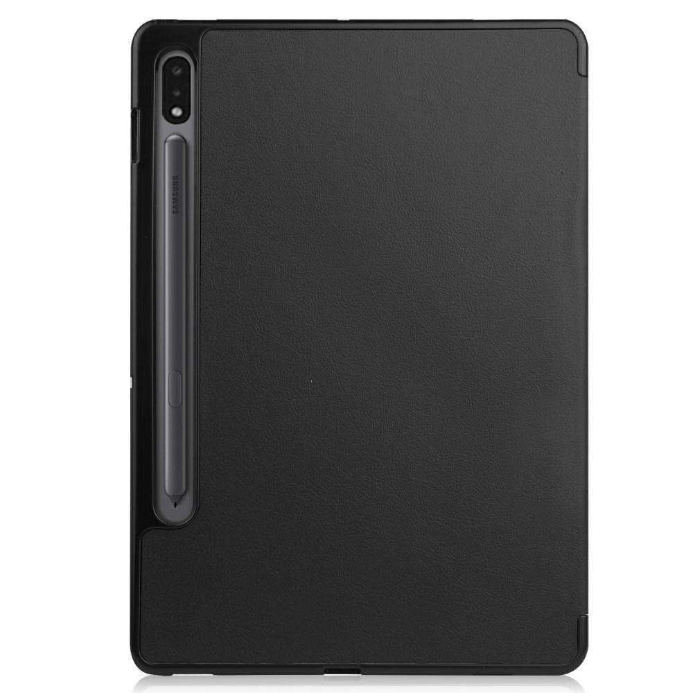 Kotelo Tri-fold Kynäpidikkeellä Galaxy Tab S7/S8 musta