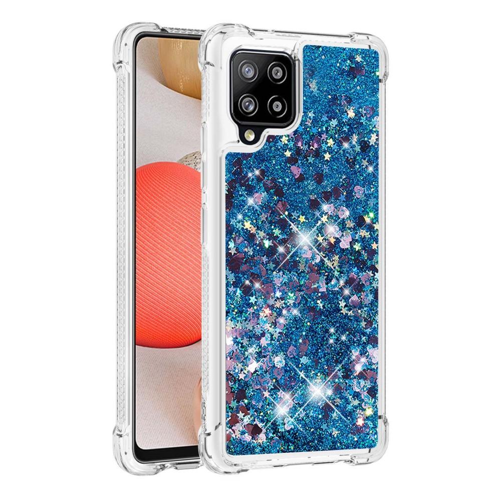 Samsung Galaxy A42 Glitter Powder TPU Case Sininen