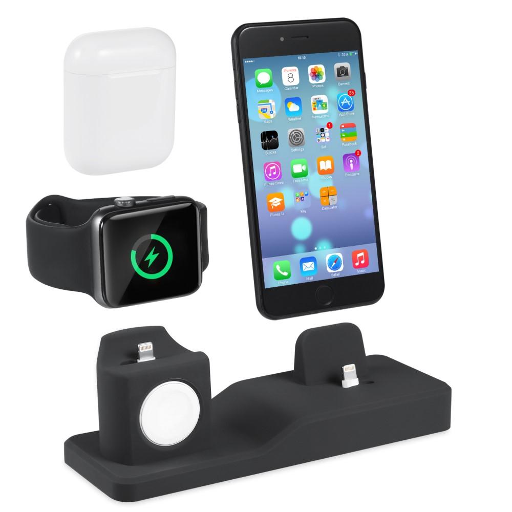 AirPods/Apple Watch/iPhone Latausteline 3-in-1 Musta