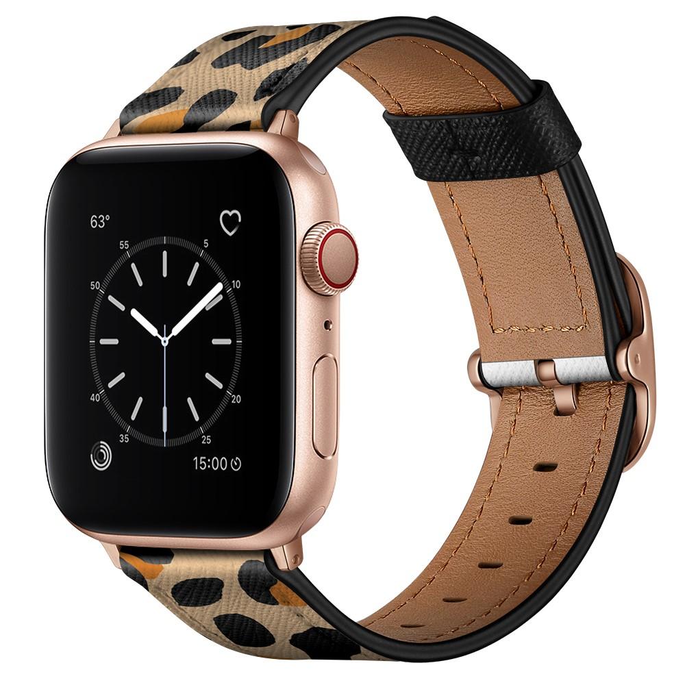 Nahkaranneke Apple Watch 45mm Series 7 leopardi