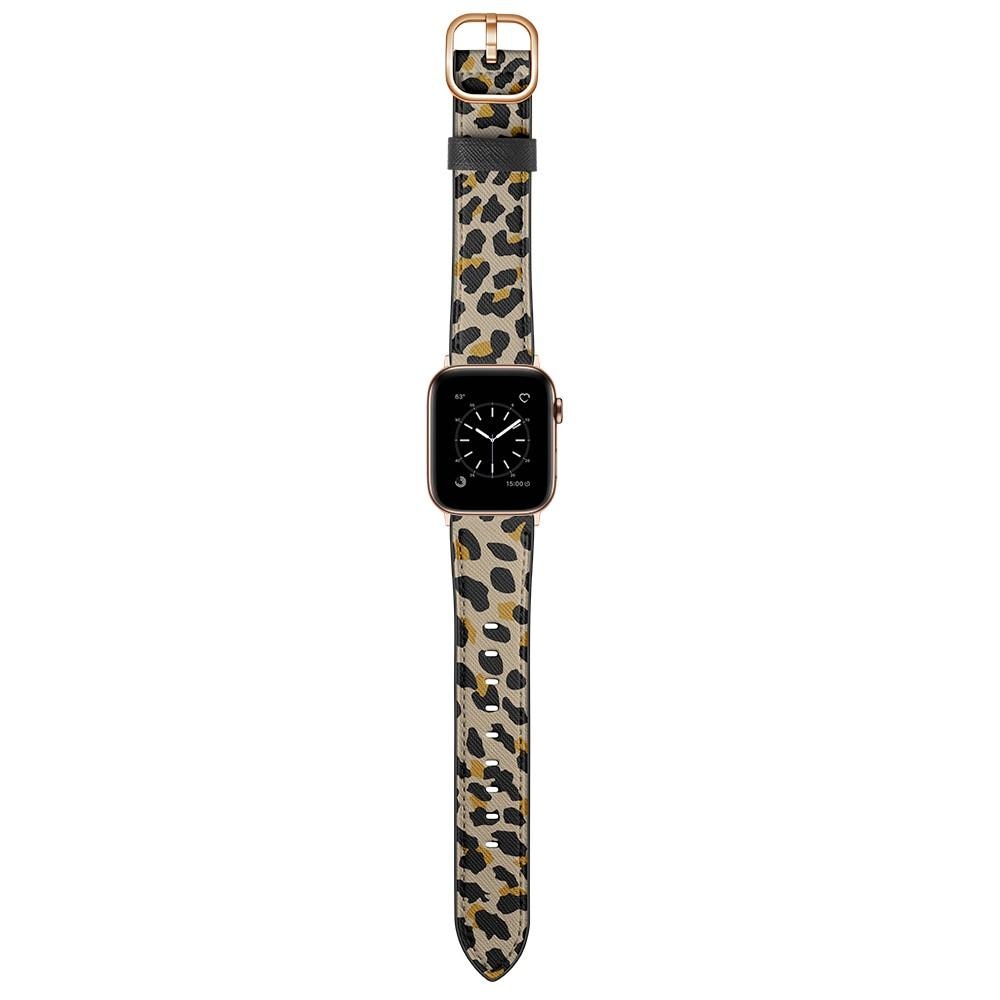 Nahkaranneke Apple Watch 45mm Series 7 leopardi