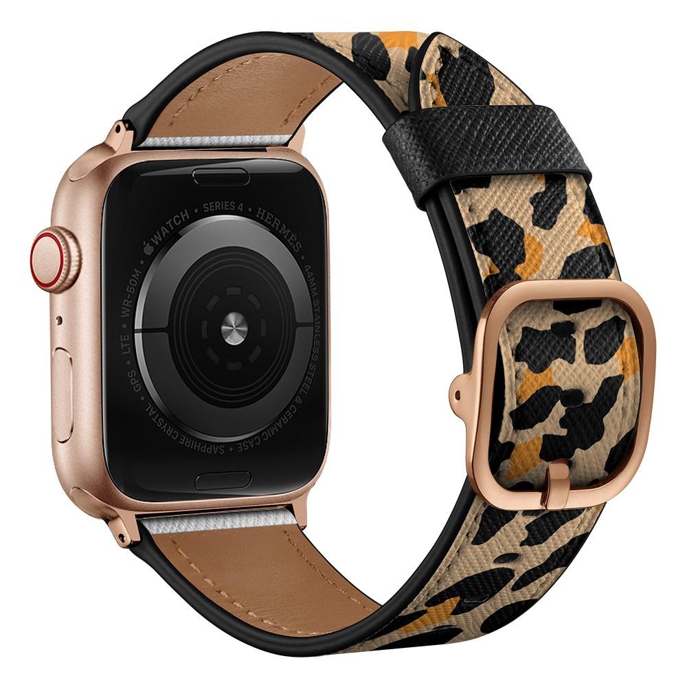 Nahkaranneke Apple Watch 45mm Series 8 leopardi