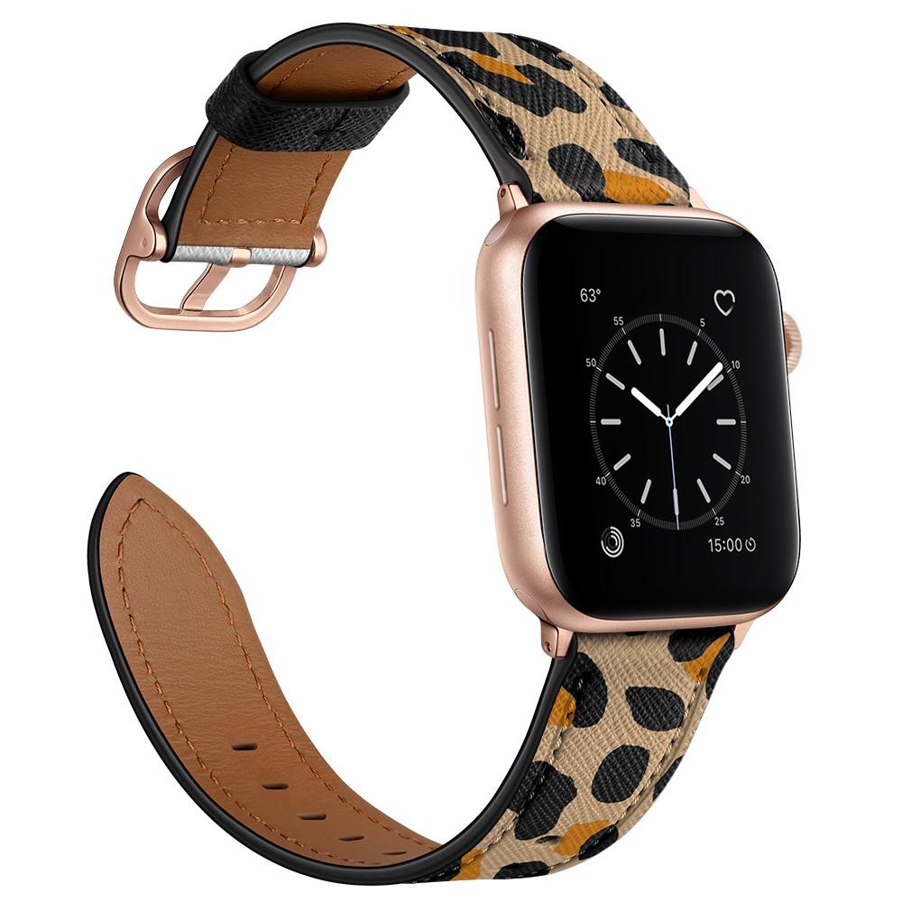 Nahkaranneke Apple Watch Series 8 45mm Leopardi