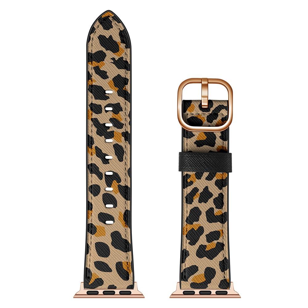Nahkaranneke Apple Watch Series 8 45mm Leopardi