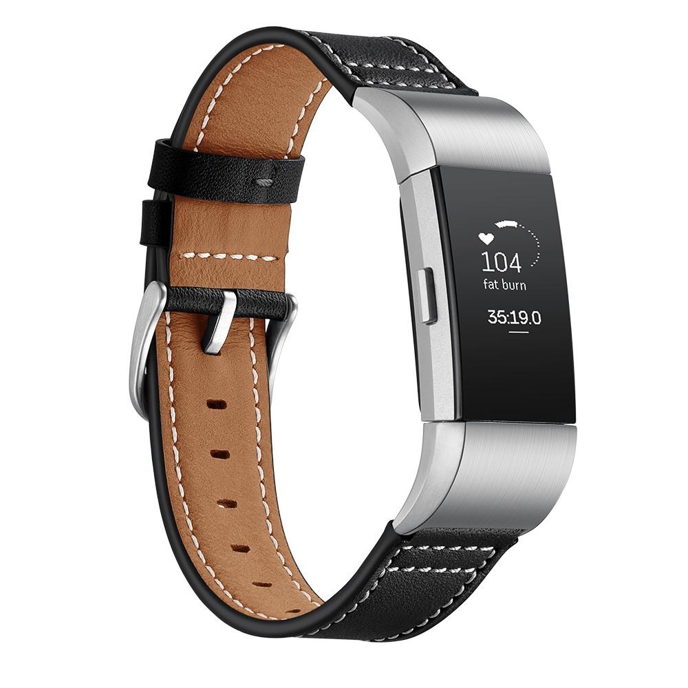 Nahkaranneke Fitbit Charge 2 musta