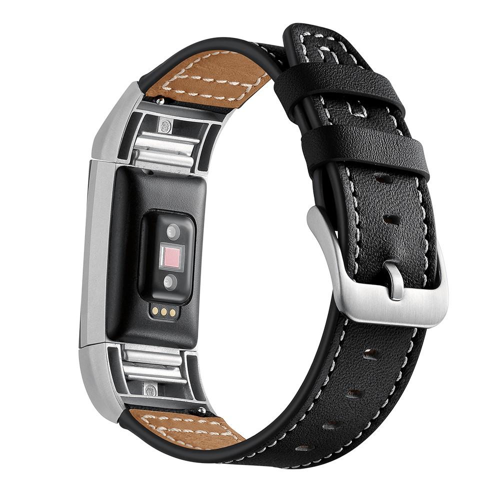 Nahkaranneke Fitbit Charge 2 Musta