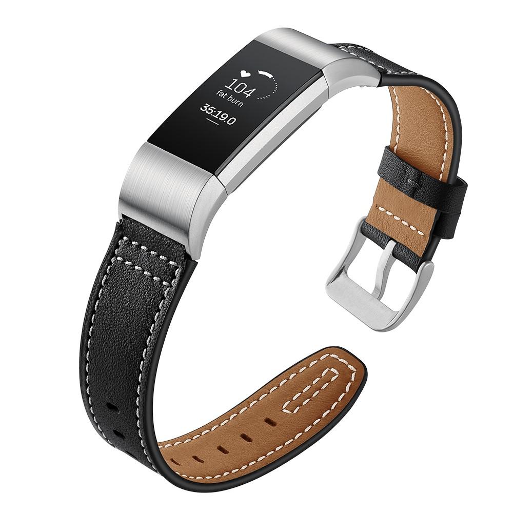 Nahkaranneke Fitbit Charge 2 Musta
