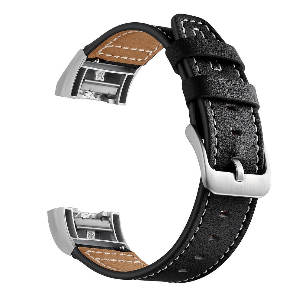 Nahkaranneke Fitbit Charge 2 Musta