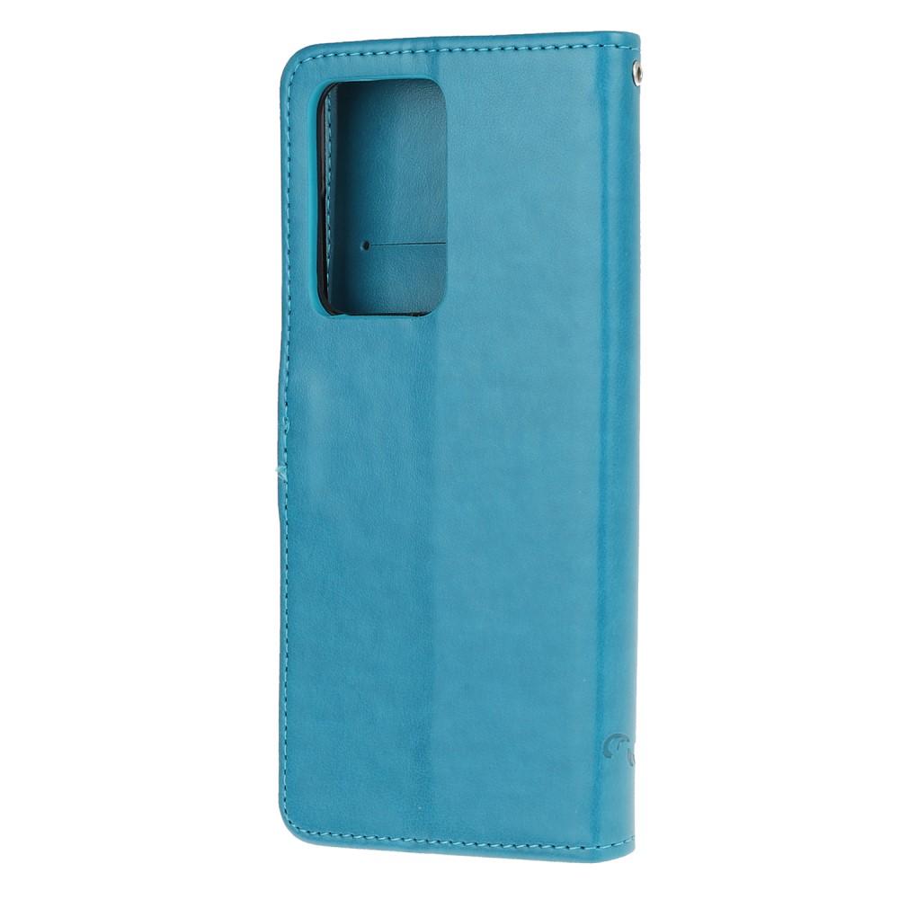 Nahkakotelo Perhonen Galaxy Note 20 Ultra sininen