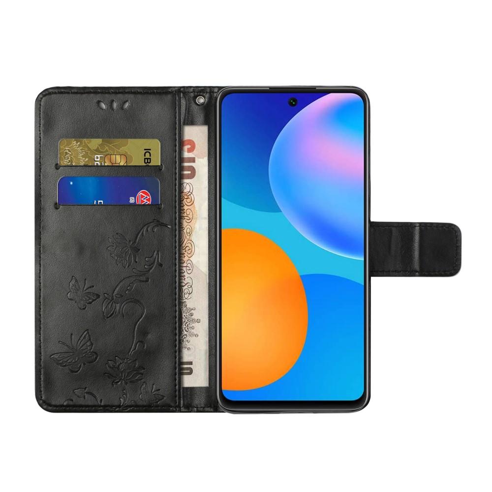 Nahkakotelo Perhonen Samsung Galaxy S21 FE Musta