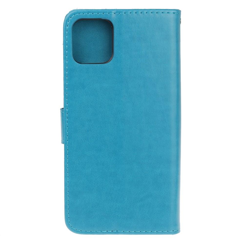 Nahkakotelo Perhonen iPhone 12 Mini sininen