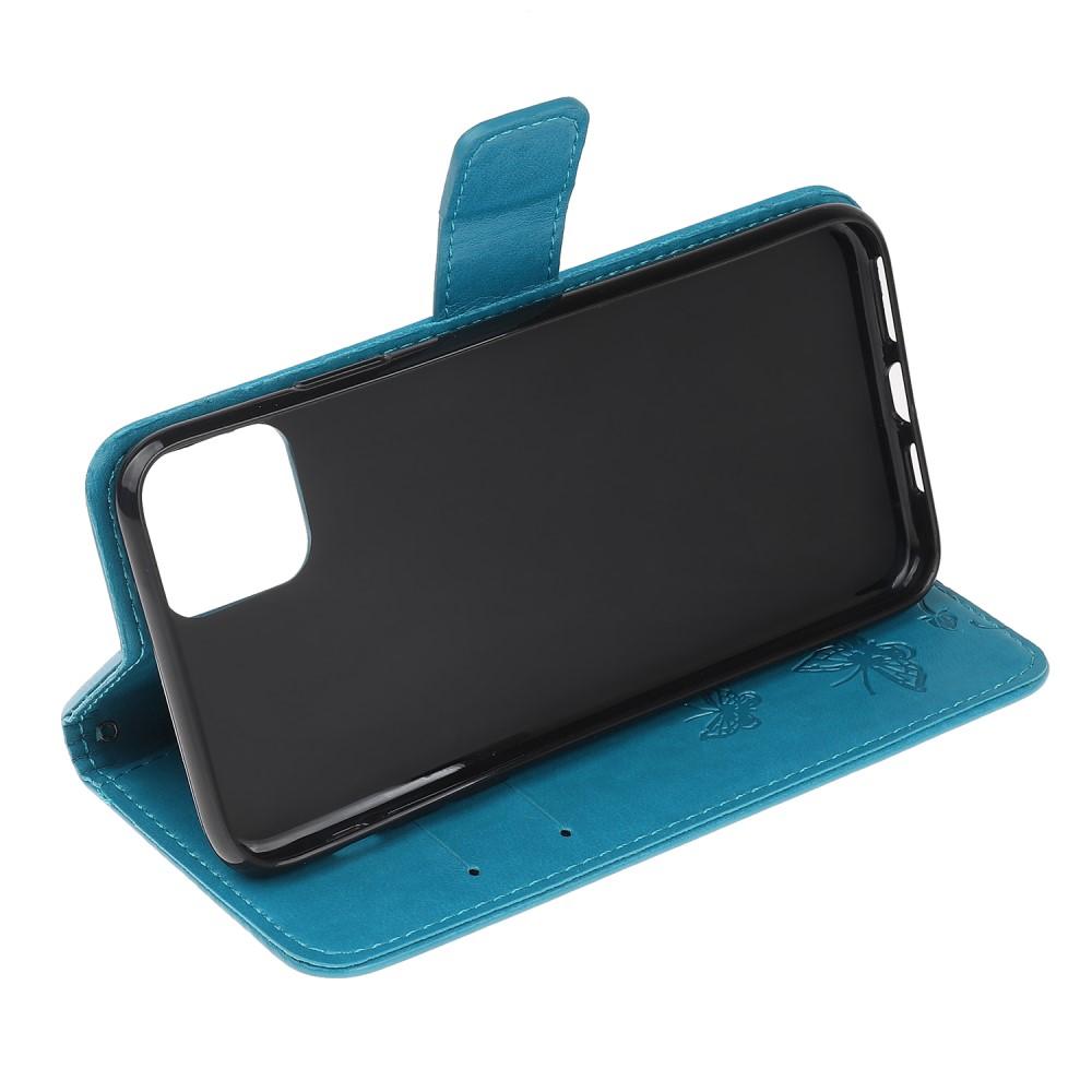 Nahkakotelo Perhonen iPhone 12 Mini Sininen