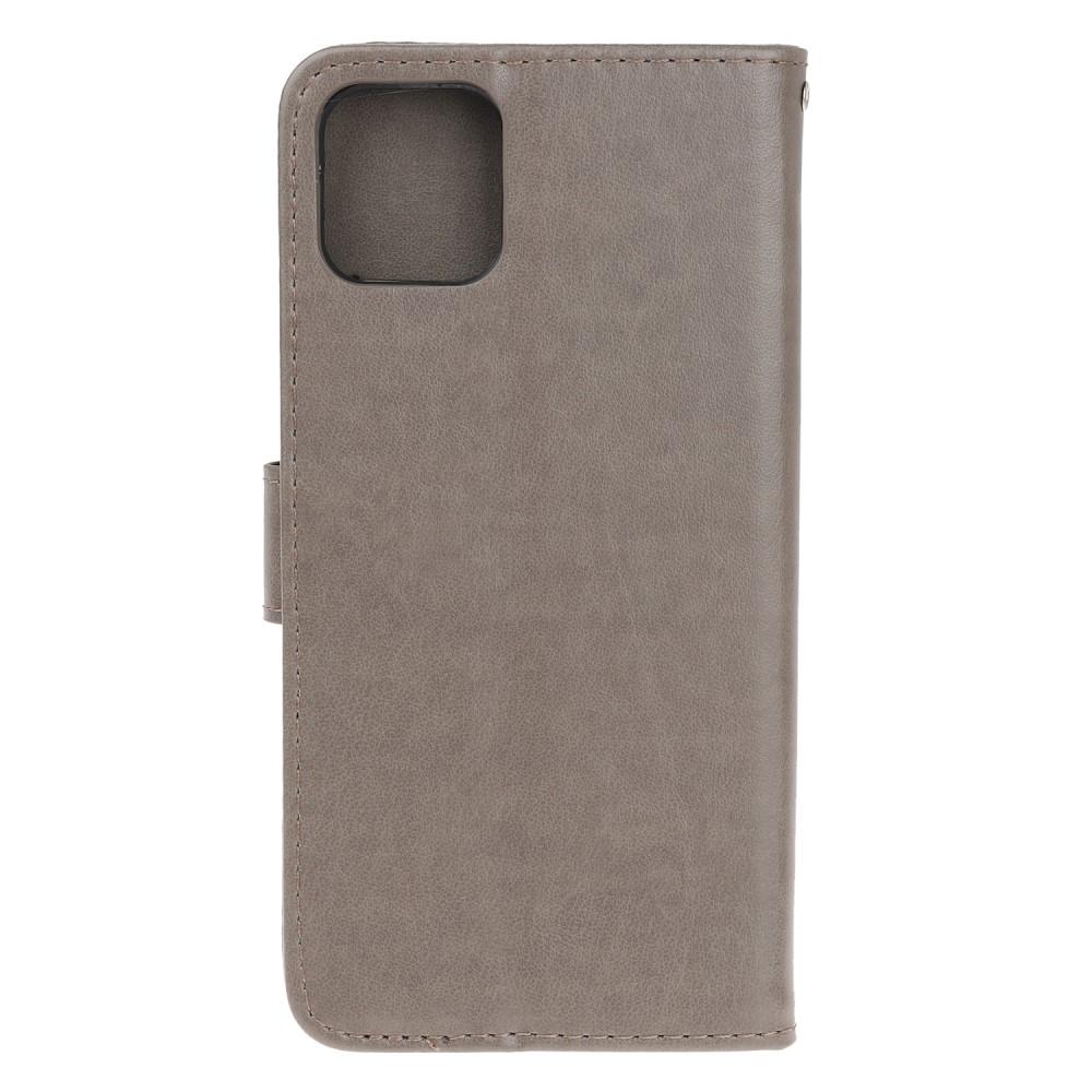 Nahkakotelo Perhonen iPhone 12/iPhone 12 Pro Harmaa