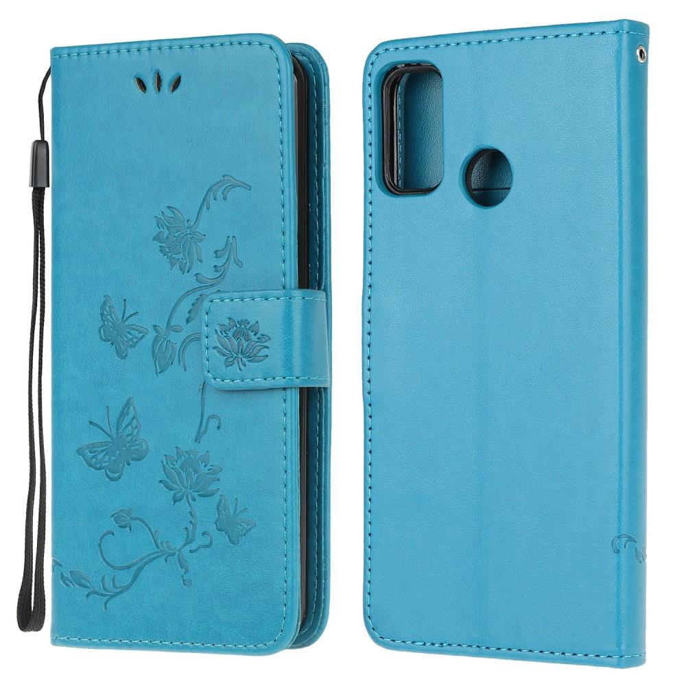 Nahkakotelo Perhonen Motorola Moto G30/Moto G10/Moto G20 Sininen