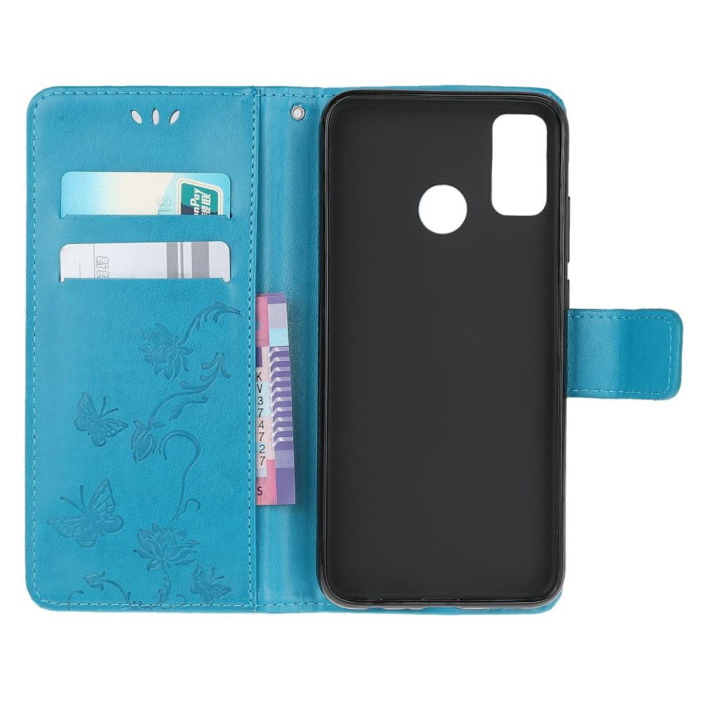 Nahkakotelo Perhonen Motorola Moto G30/Moto G10/Moto G20 Sininen