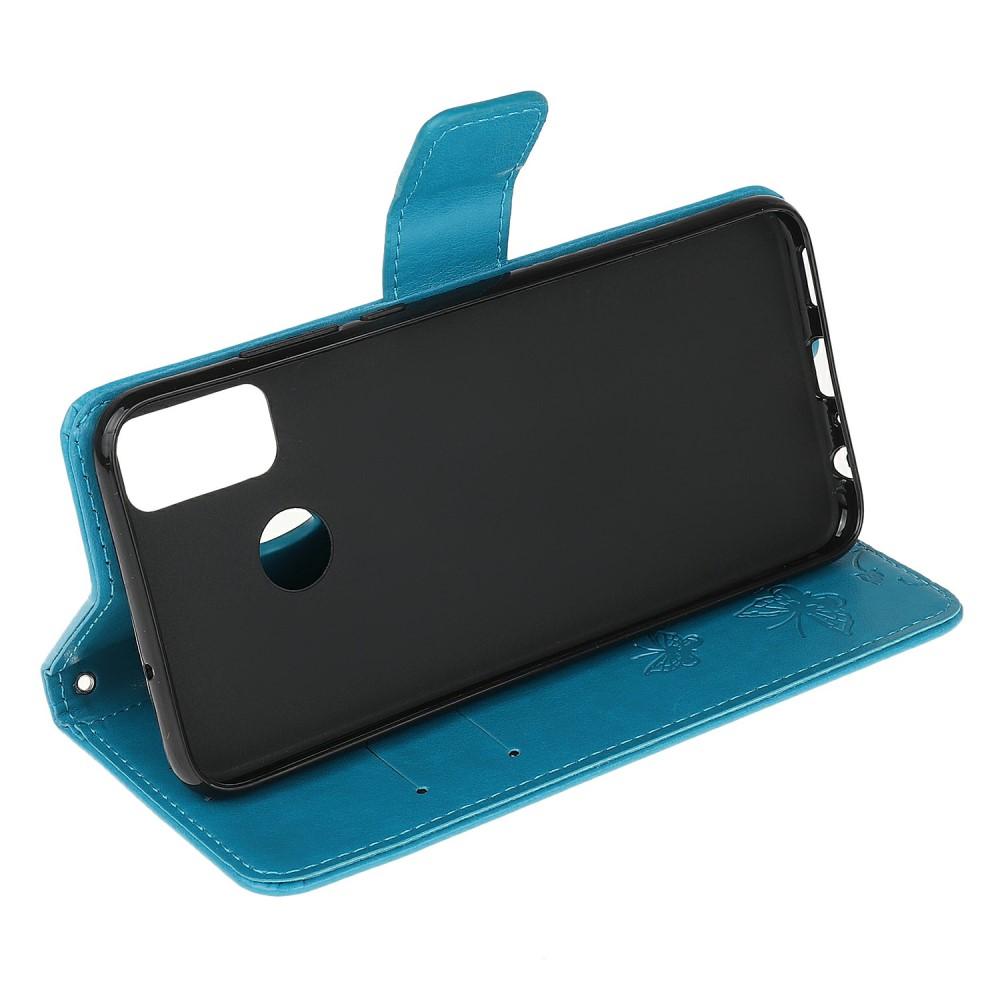 Nahkakotelo Perhonen Motorola Moto G30/Moto G10/Moto G20 Sininen