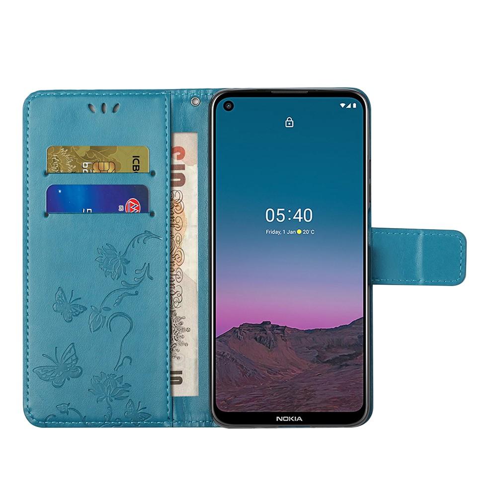 Nahkakotelo Perhonen Nokia 5.4 Sininen