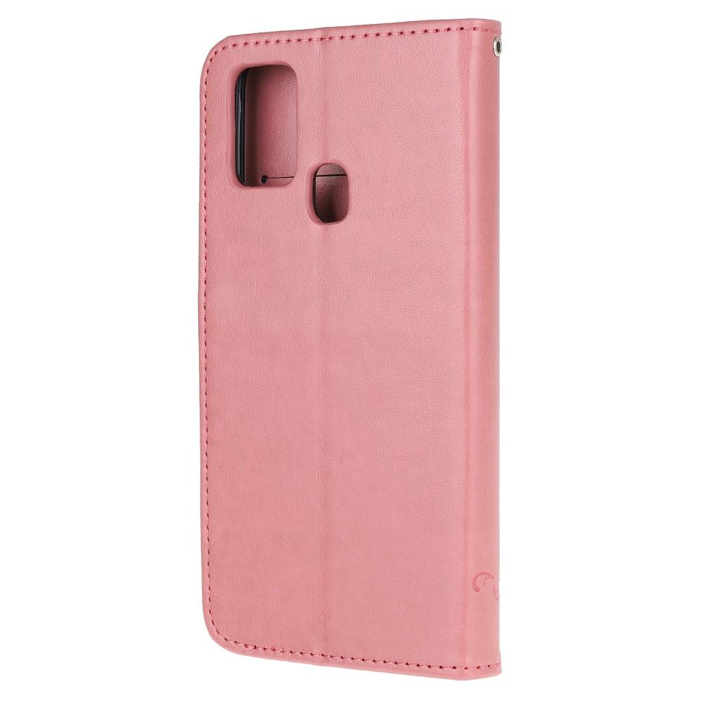 Nahkakotelo Perhonen  OnePlus Nord N100 Vaaleanpunainen