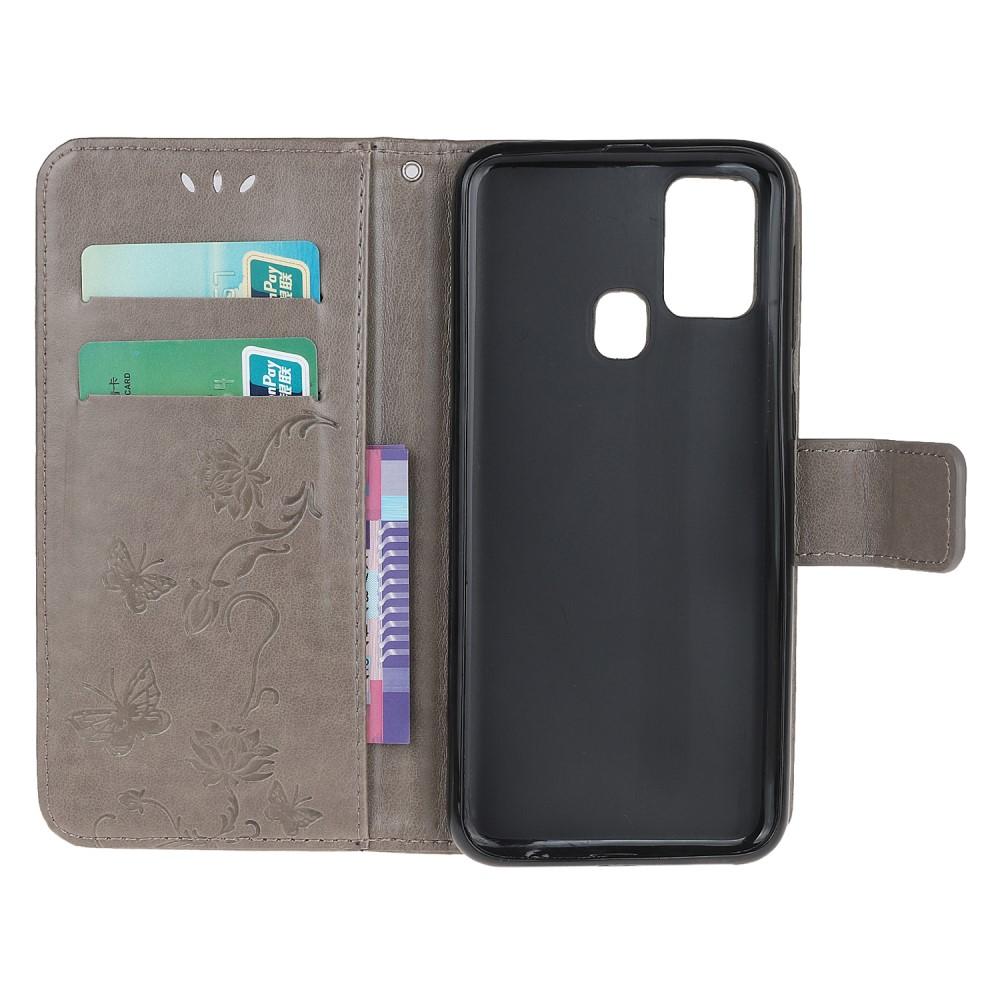 Nahkakotelo Perhonen  OnePlus Nord N10 5G Harmaa