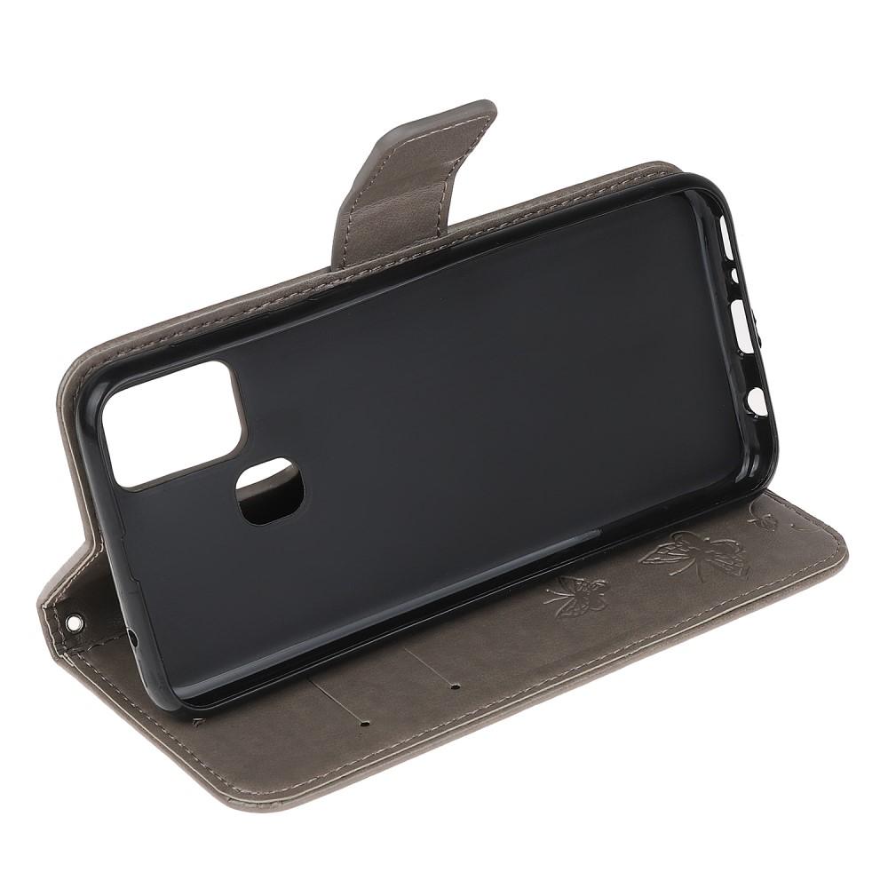 Nahkakotelo Perhonen  OnePlus Nord N10 5G Harmaa