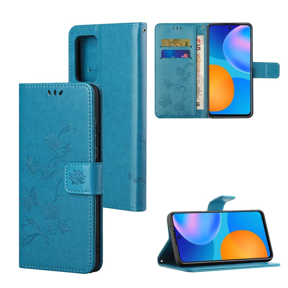 Nahkakotelo Perhonen Xiaomi Redmi Note 10 Pro Sininen