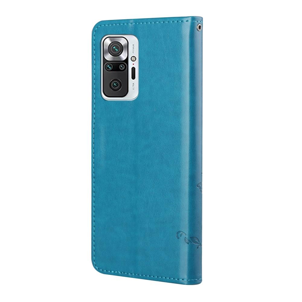 Nahkakotelo Perhonen Xiaomi Redmi Note 10 Pro Sininen