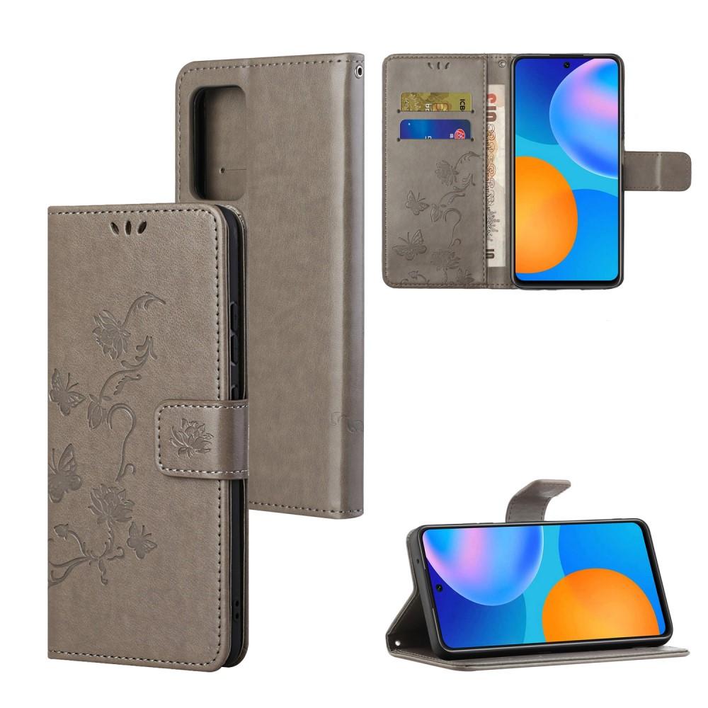 Nahkakotelo Perhonen Xiaomi Redmi Note 10 Pro Harmaa