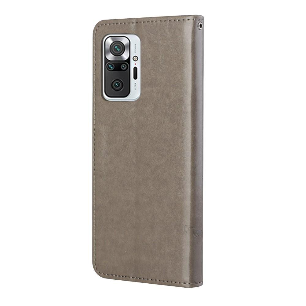 Nahkakotelo Perhonen Xiaomi Redmi Note 10 Pro Harmaa