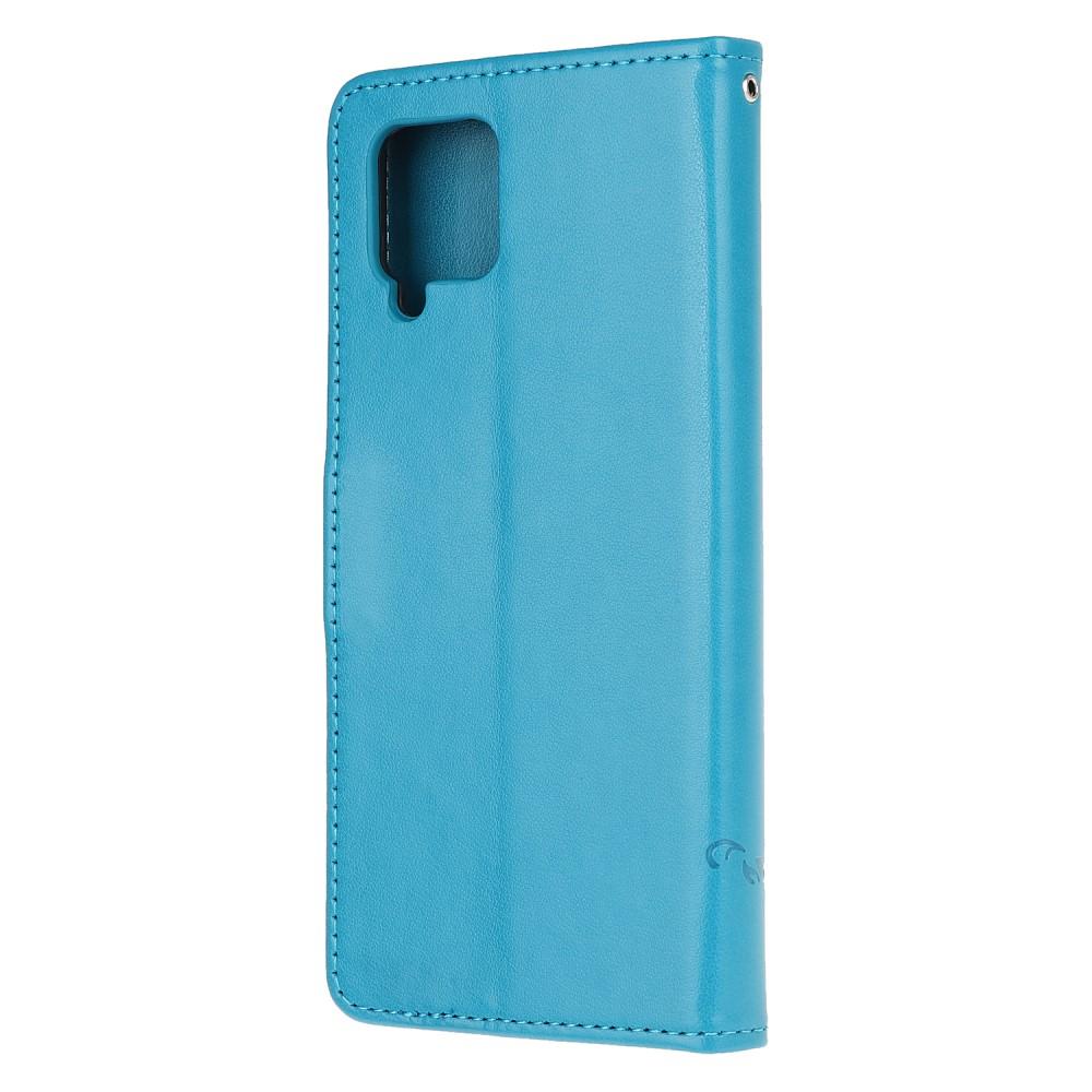 Nahkakotelo Perhonen Samsung Galaxy A12 5G Sininen