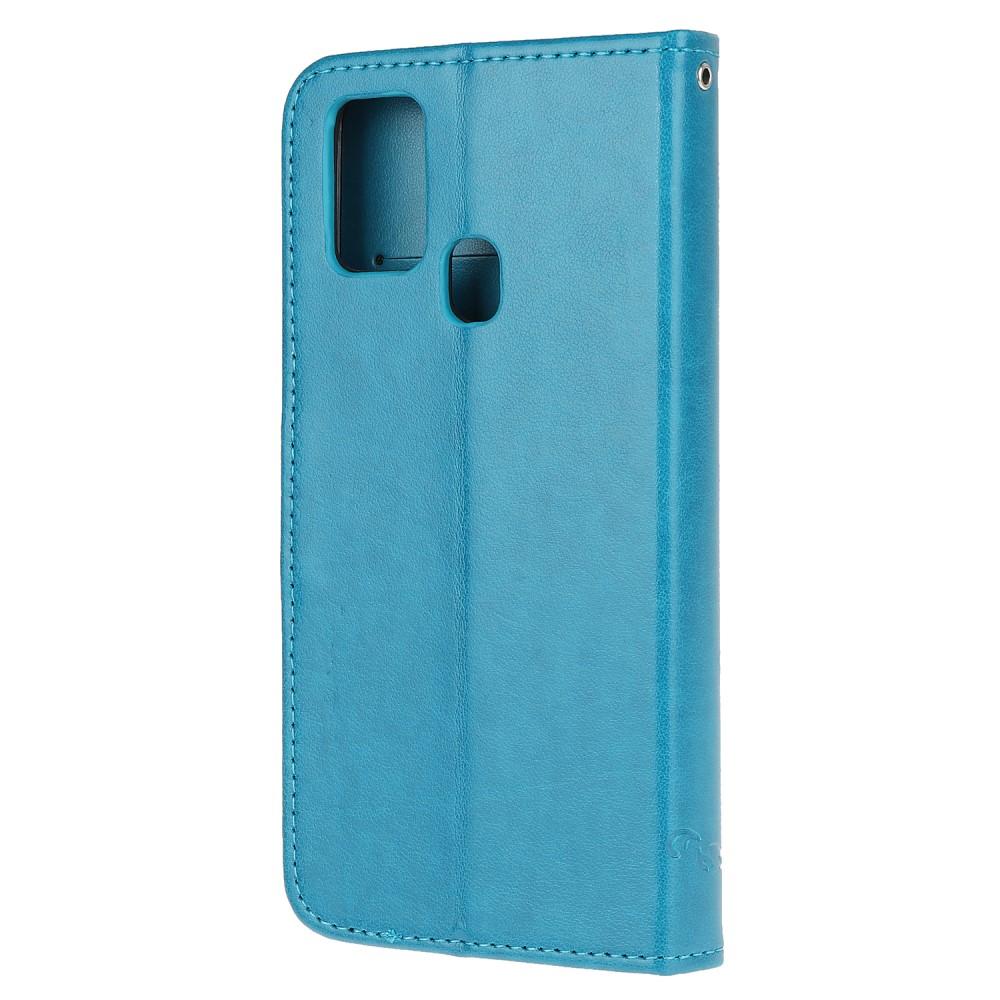 Nahkakotelo Perhonen Samsung Galaxy A21s sininen
