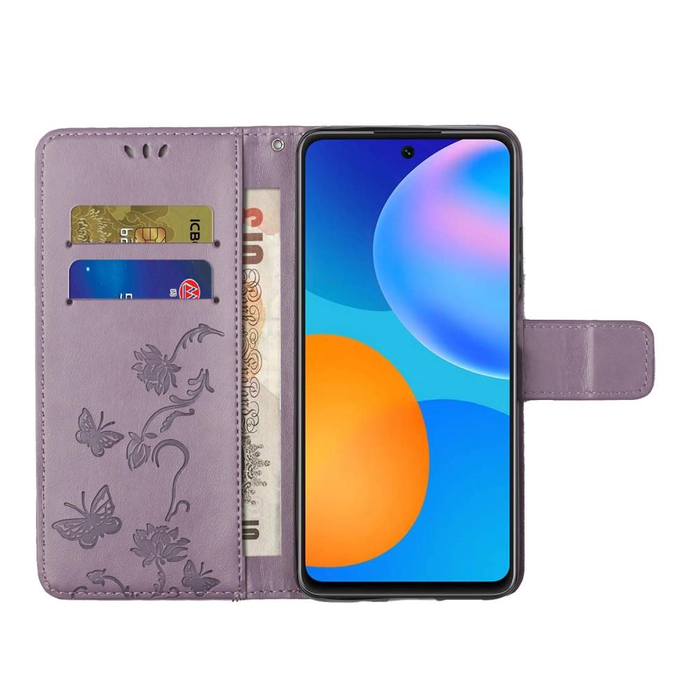 Nahkakotelo Perhonen Samsung Galaxy S21 Plus Liila