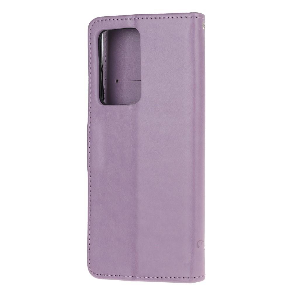 Nahkakotelo Perhonen Samsung Galaxy S21 Ultra Liila