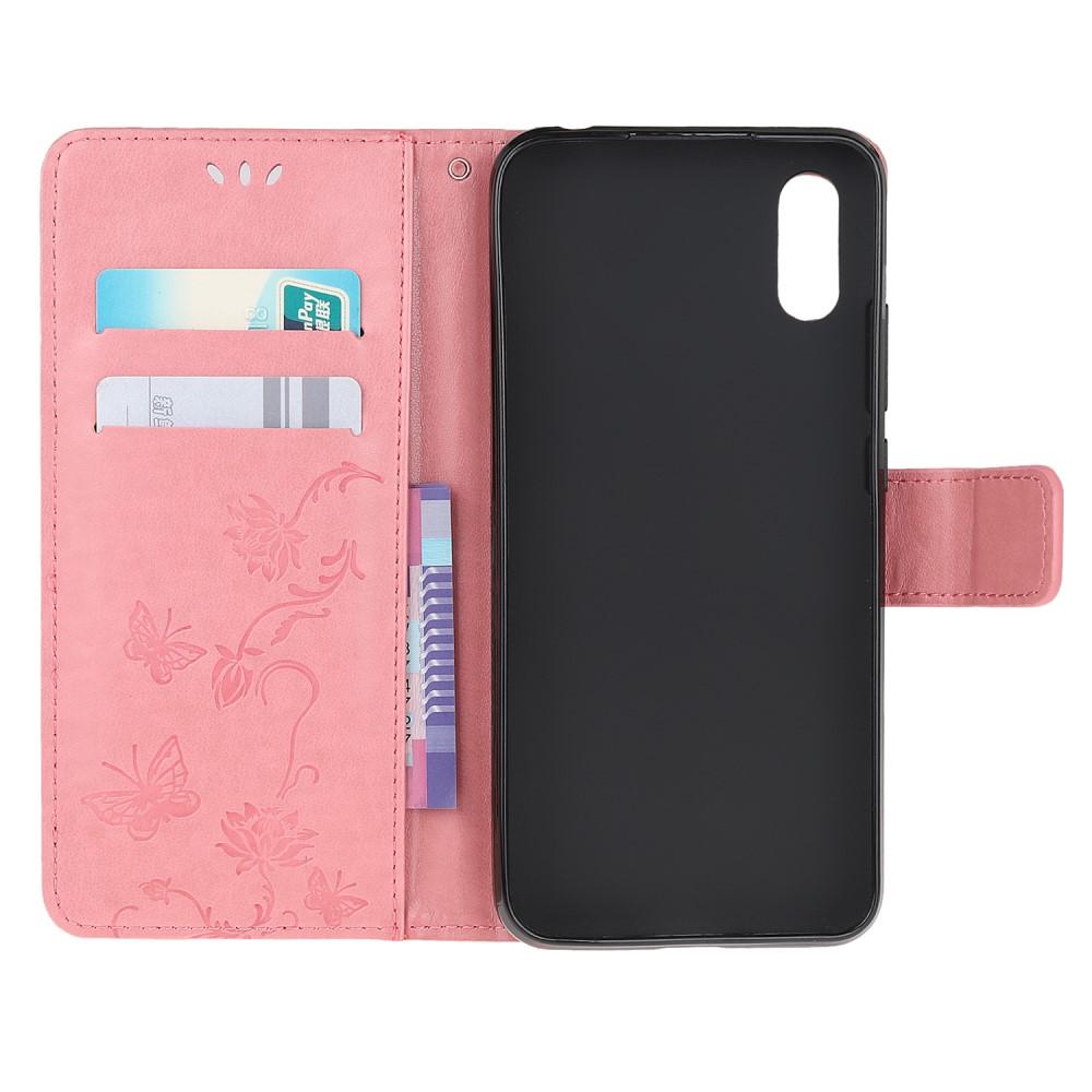 Nahkakotelo Perhonen Samsung Galaxy Xcover 5 Vaaleanpunainen