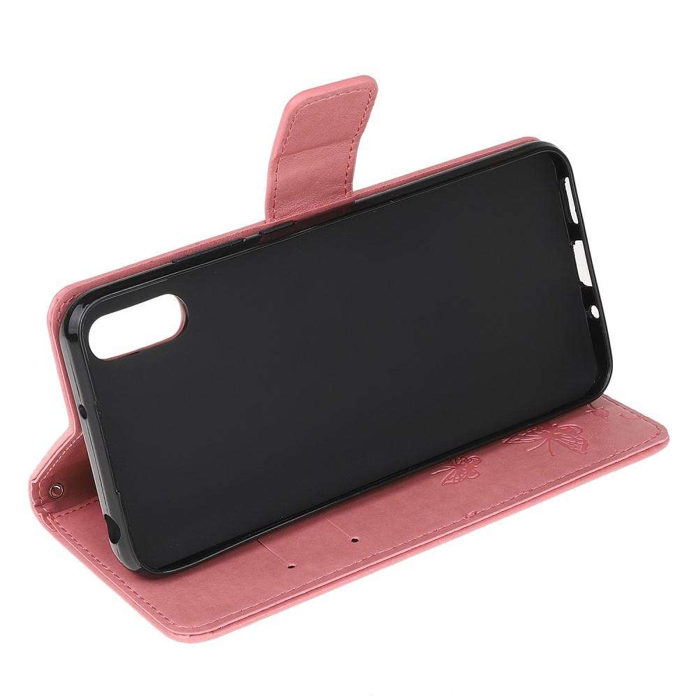 Nahkakotelo Perhonen Samsung Galaxy Xcover 5 Vaaleanpunainen