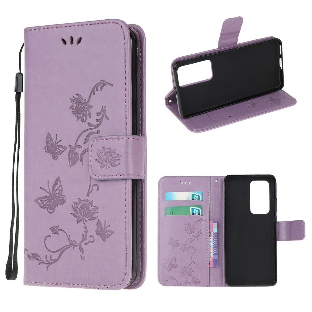 Nahkakotelo Perhonen Xiaomi Mi 10T/10T Pro Liila