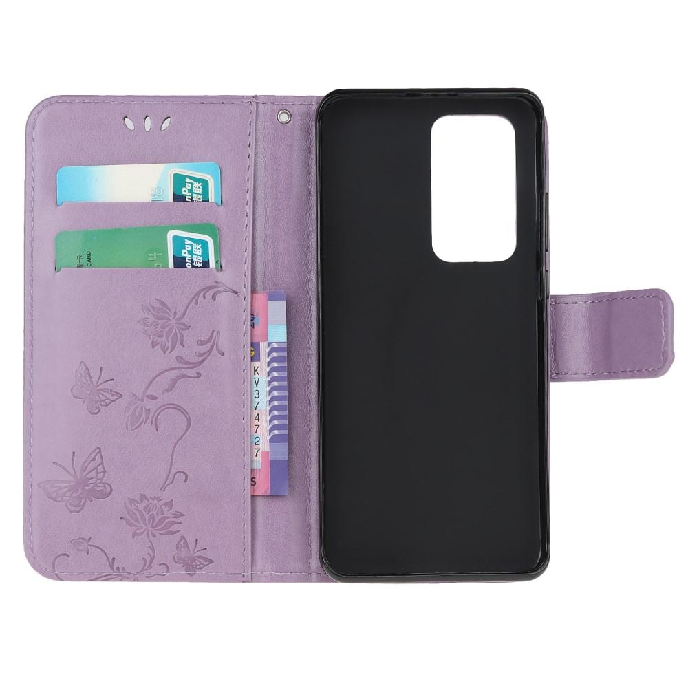 Nahkakotelo Perhonen Xiaomi Mi 10T/10T Pro Liila