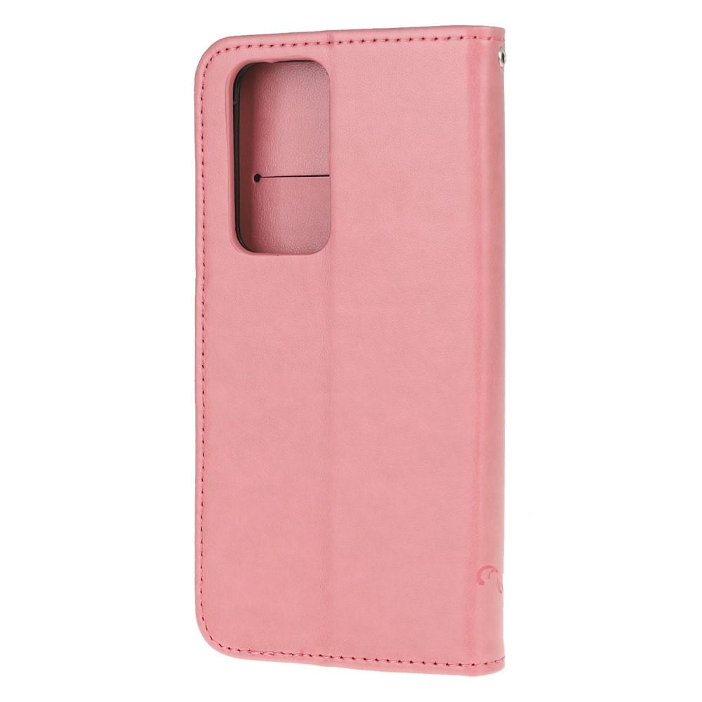 Nahkakotelo Perhonen Xiaomi Mi 10T/10T Pro vaaleanpunainen