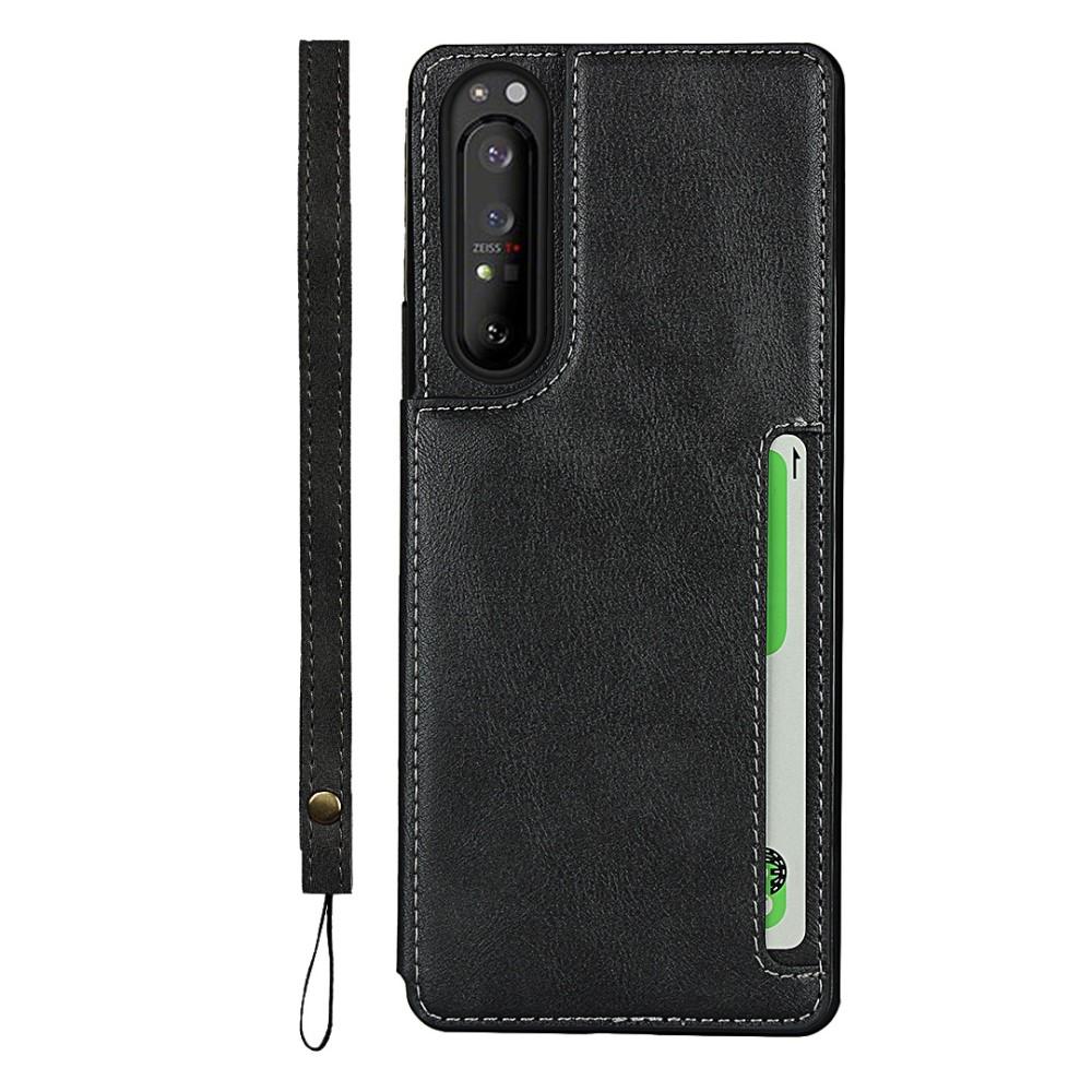 Sony Xperia 1 II Leather Multi-Slit Case Musta