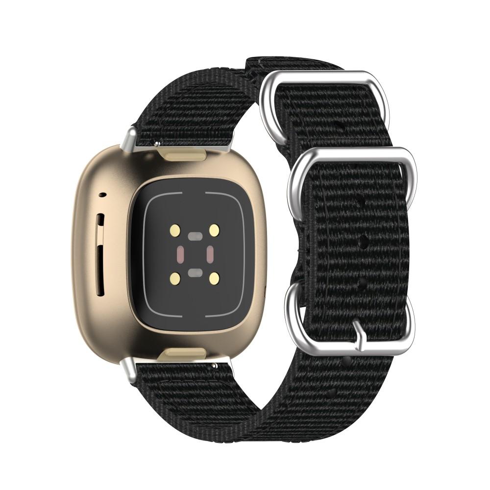 Fitbit Versa 3/Sense Natoranneke Musta